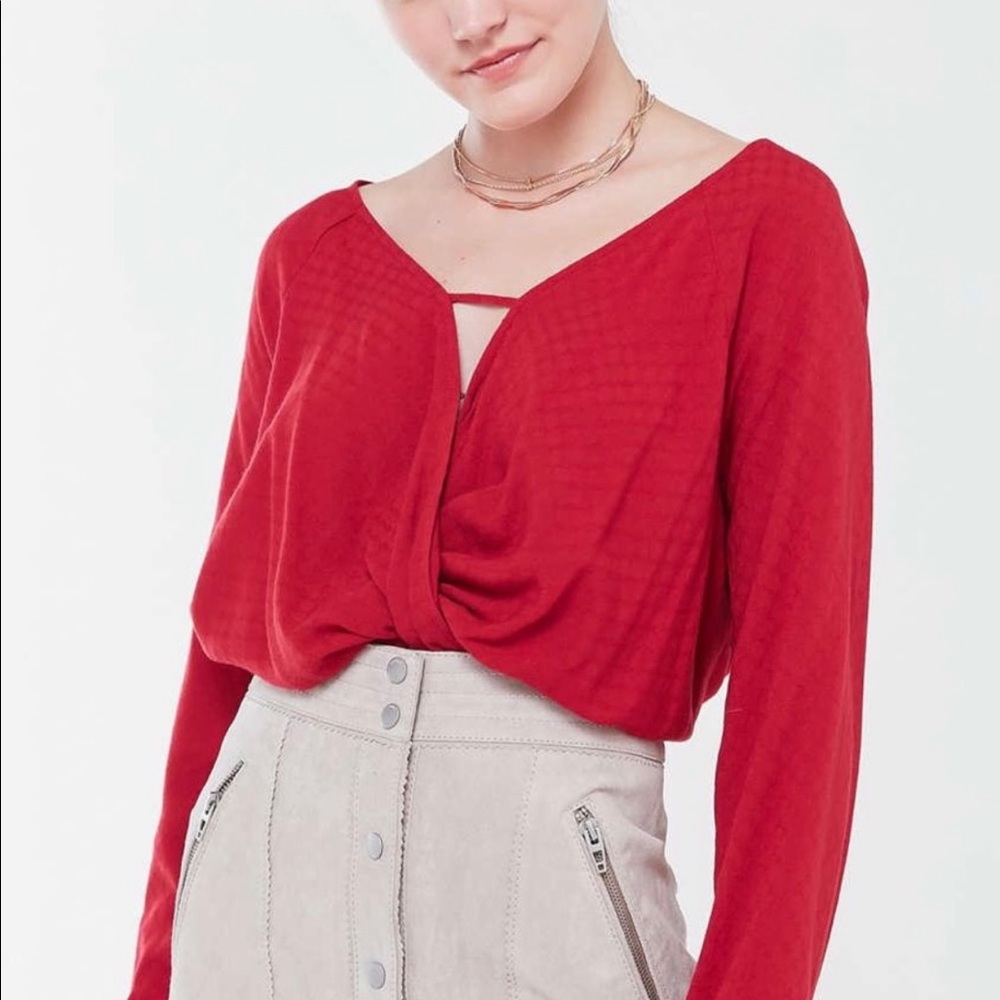 Red Surplice Long Sleeve